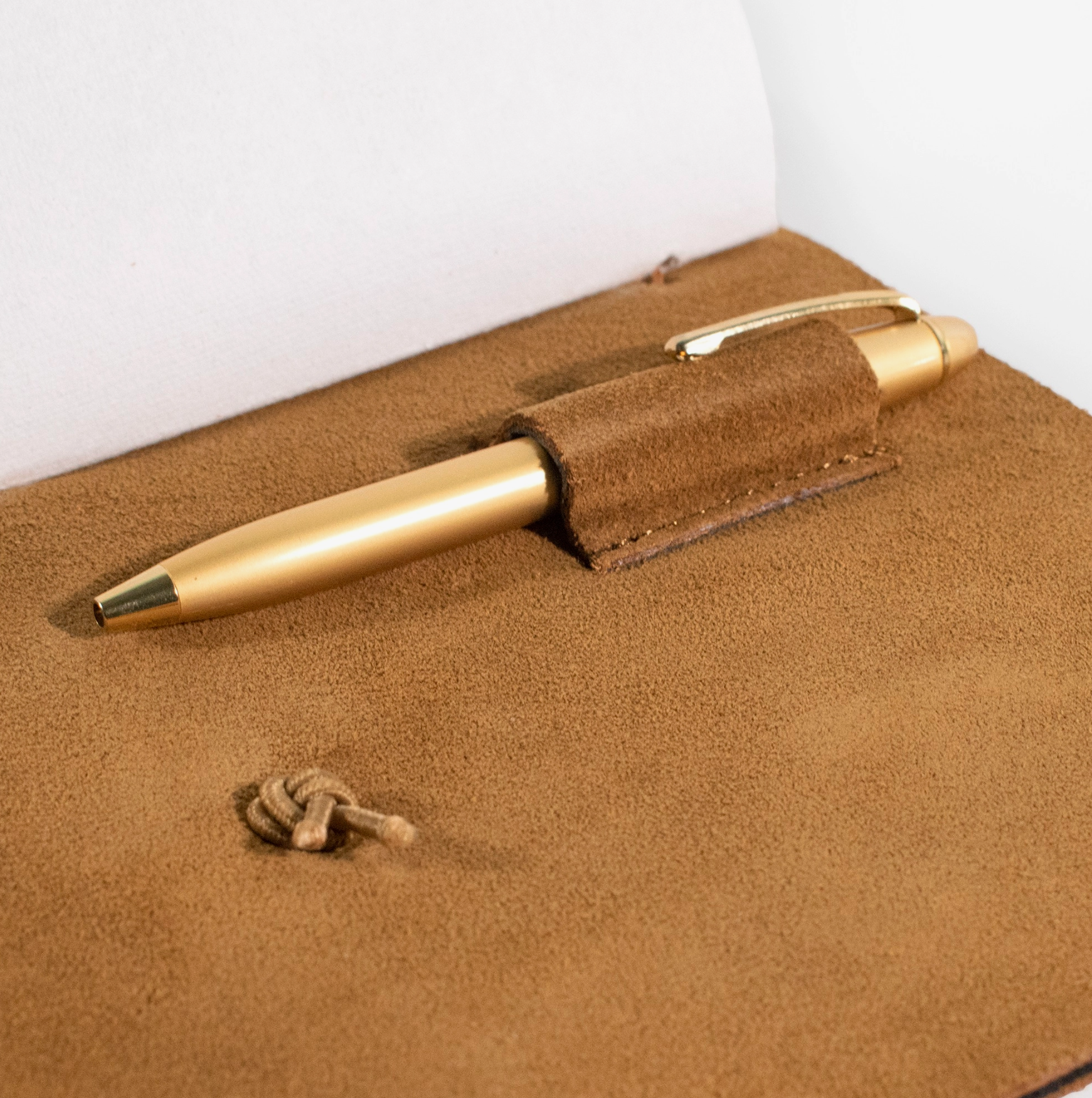 Suede Journal W/ Organic Cotton Paper Small: Cognac