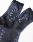 Rose Cotton Blend Socks: Grey
