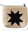 Sawtooth Quilted Sewing Pouch – Black Star Zipper Bag