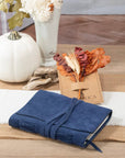 Suede Journal W/ Organic Cotton Paper Large: Dark Blue