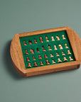 Acacia Wood Round Magnetic Chess Set