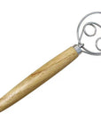 Dough Whisk Wooden Handle: Two rings