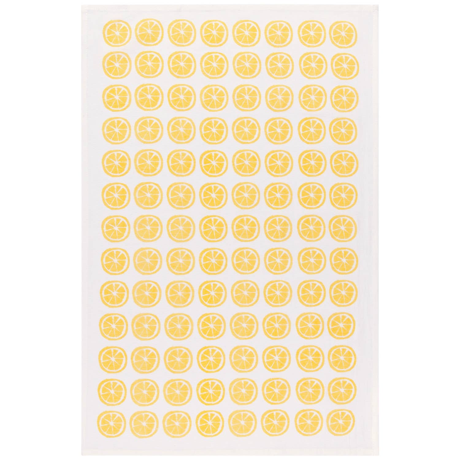 Lemon Print Yellow Floursack Dishtowels Set of 2