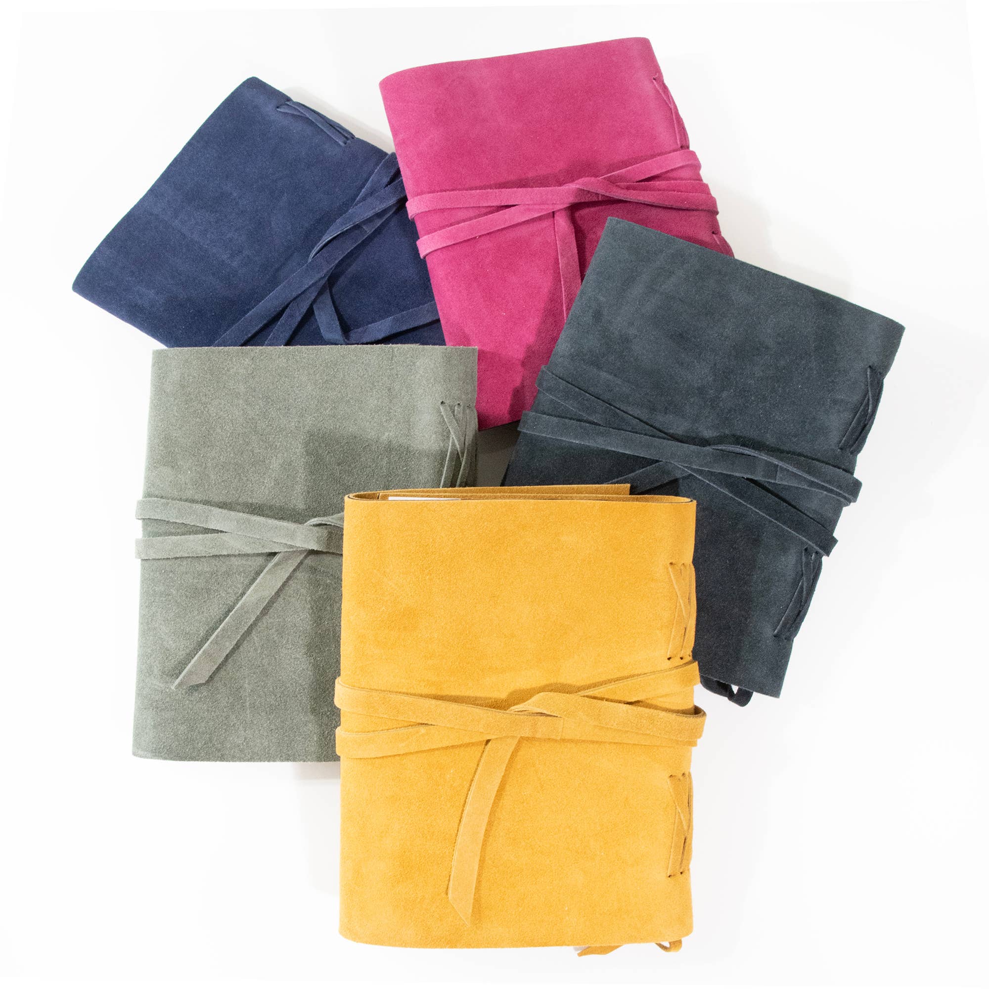 Suede Journal W/ Organic Cotton Paper Large: Dark Blue