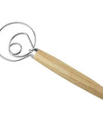 Dough Whisk Wooden Handle: Two rings