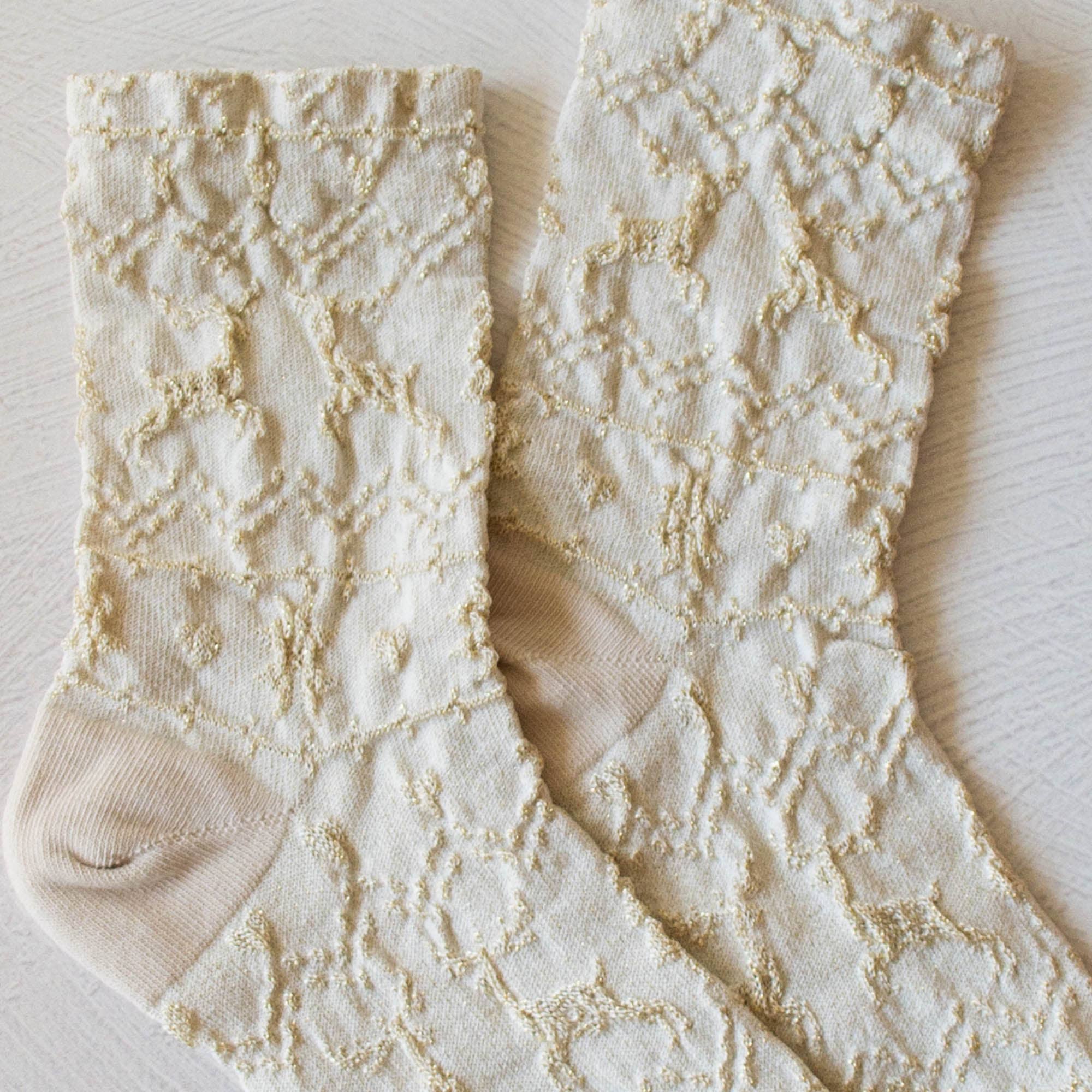 Christmas Glitter Casual Crew Socks: Dark Brown
