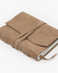 Suede Leather Journal w/ Organic Cotton Paper: Taupe