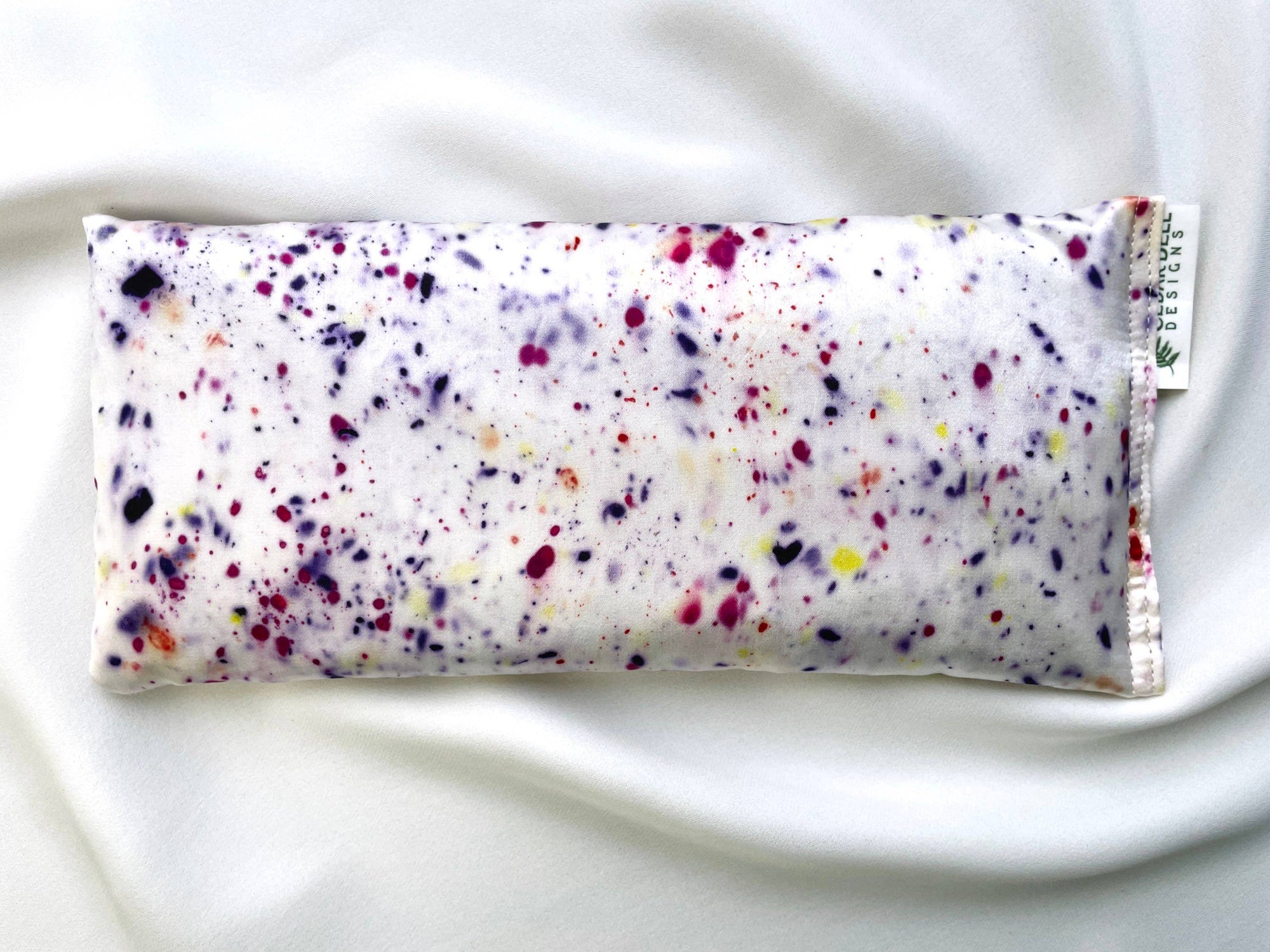 Naturally Dyed Silk Eye Pillow with Organic Filling: Multicolor Speckes