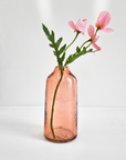 Tall Siena Handblown Hammered Bud Vase: Blush