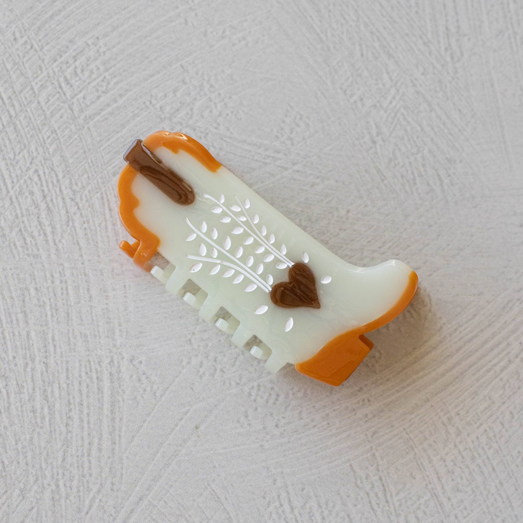 Eco My Sweet Heart Cowboy Boots Hair Claw Clip: Mint Caramel