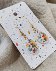 Artist Messy Paint Palette Earrings: Dark Brown