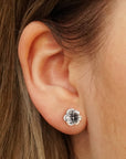 Sterling Silver Pansy Post Earrings