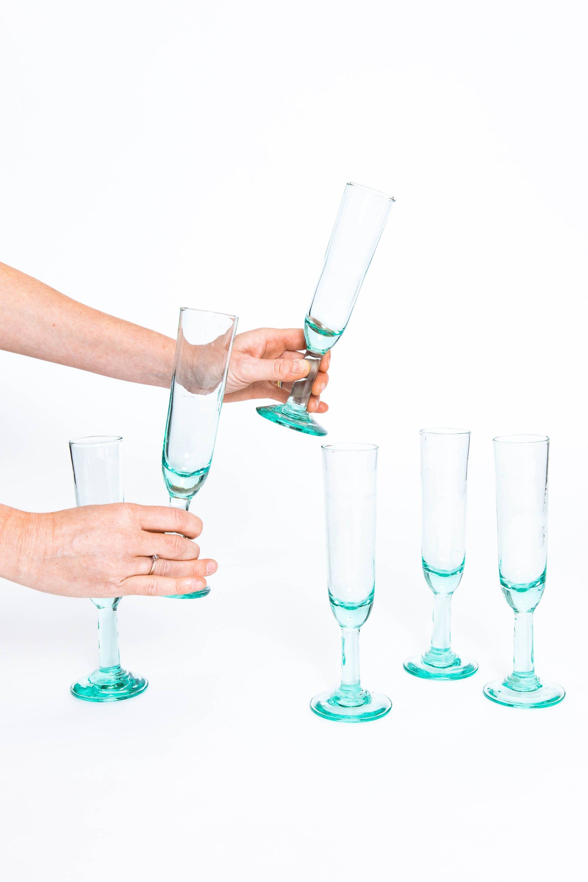 Handblown Champagne Flute Glass