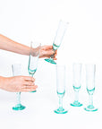 Handblown Champagne Flute Glass