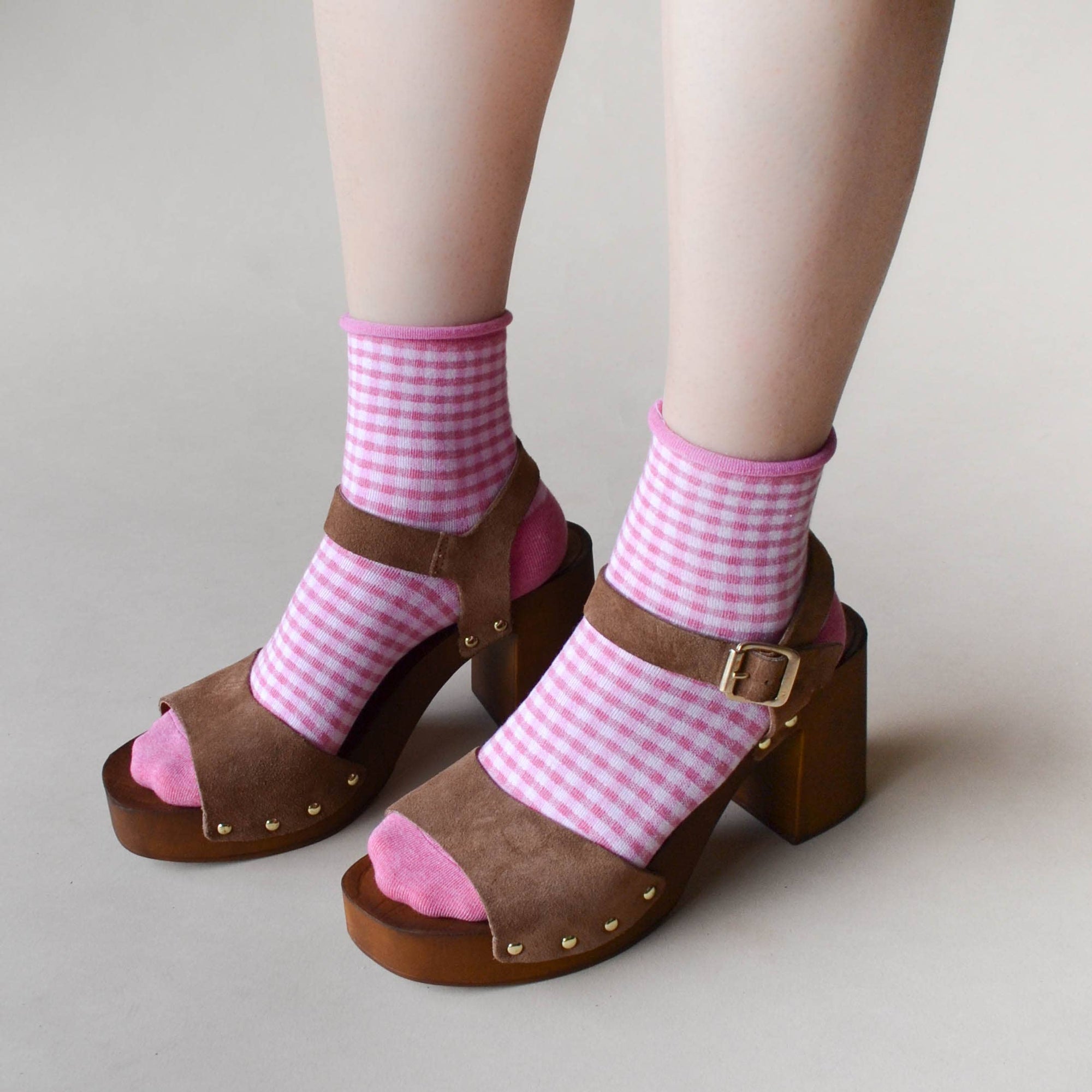 Picnic Mid Crew Socks: Oatmeal Green